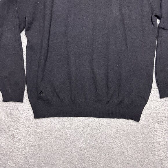 Vintage Y2K Adidas Mens Silk Cashmere Sweater L Pullover Black Golf Minimal - Picture 3 of 11